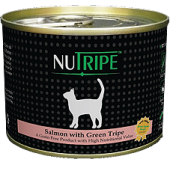 Nutripe Cat Salmon with Green Tripe 185g 1 carton (24 cans)
